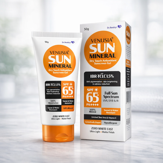 Venusia Sun Mineral Dry Touch Sunscreen Gel SPF 65+ PA++++ 50g